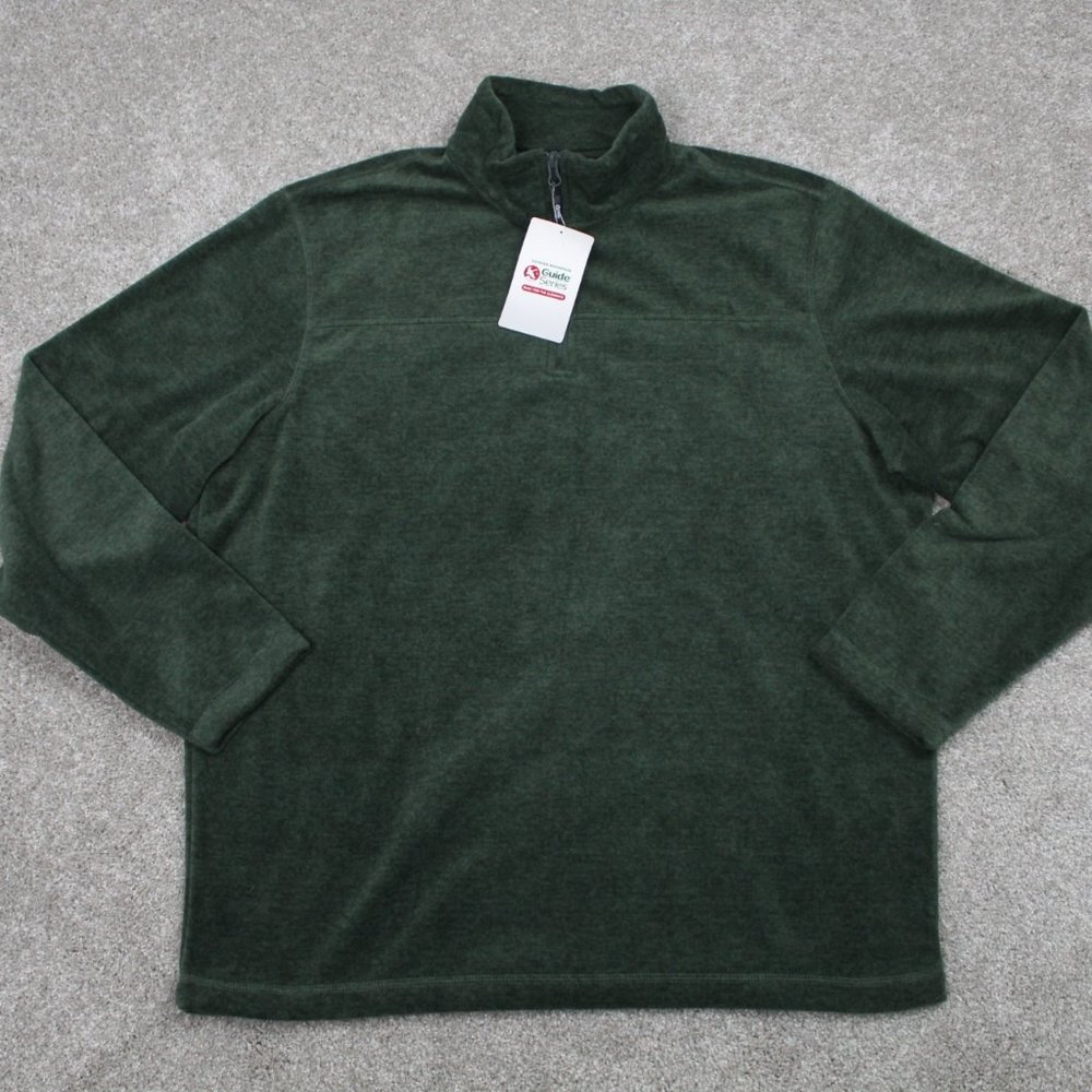 Gander Mountain Shacket NWT Mens Large Green Essential Fleece 1/4 Zip Sweatshirt